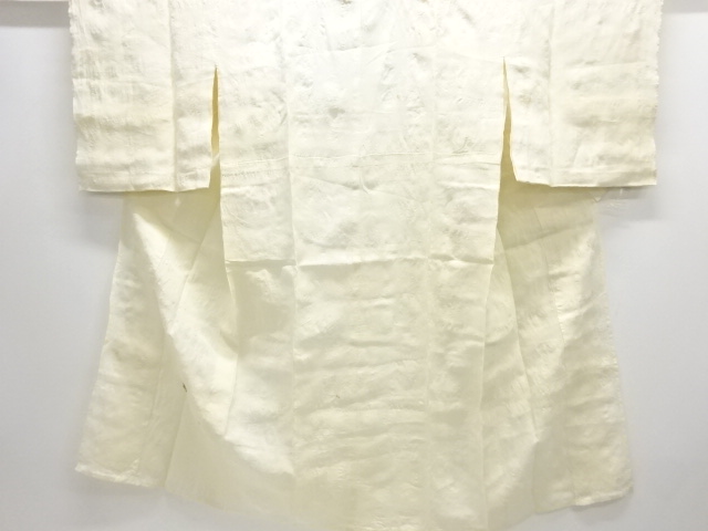 アンティーク　本麻透かし織　草花模様長襦袢